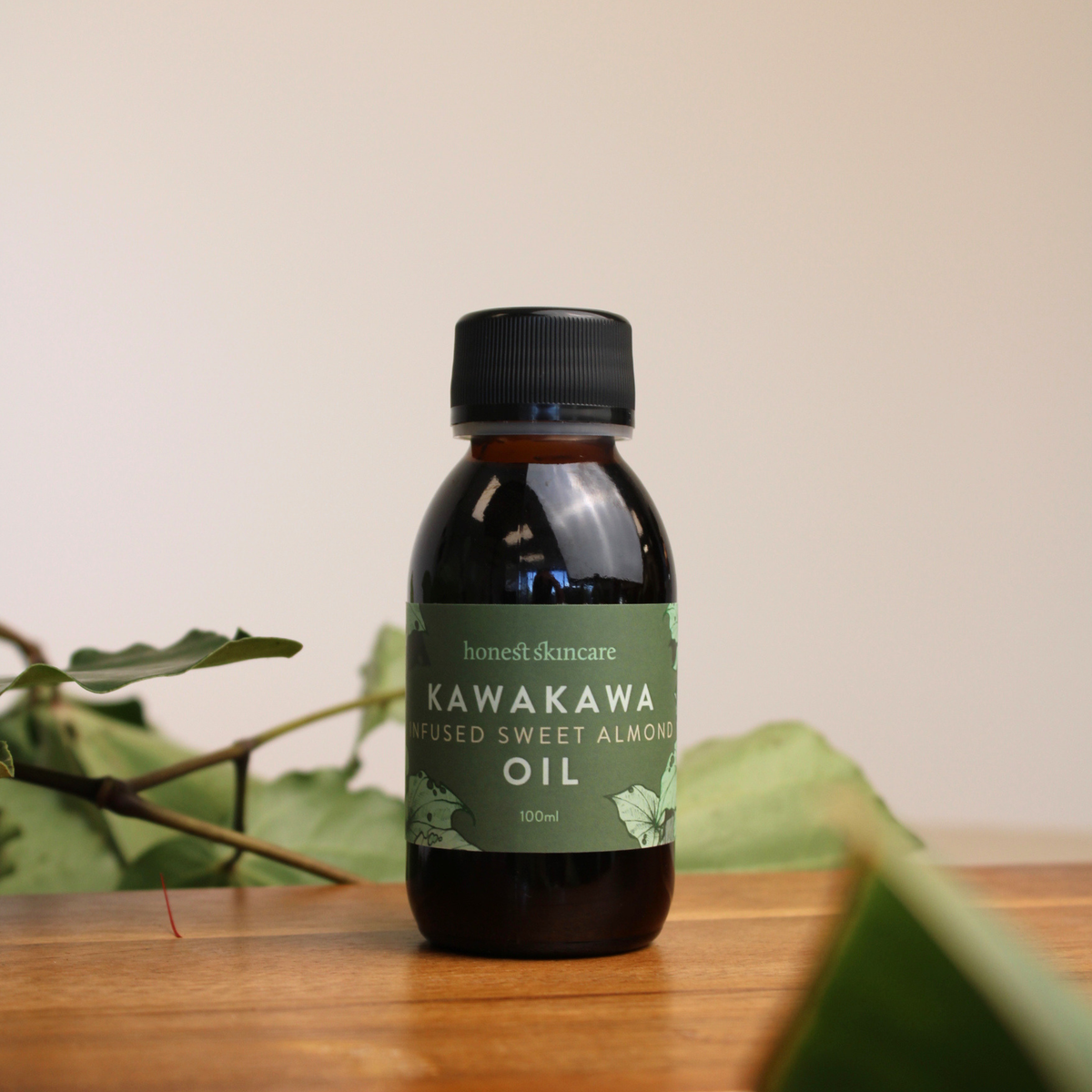 Organic castor oil sampler including Kawakawa infused sweet almond oil for skincare benefits.