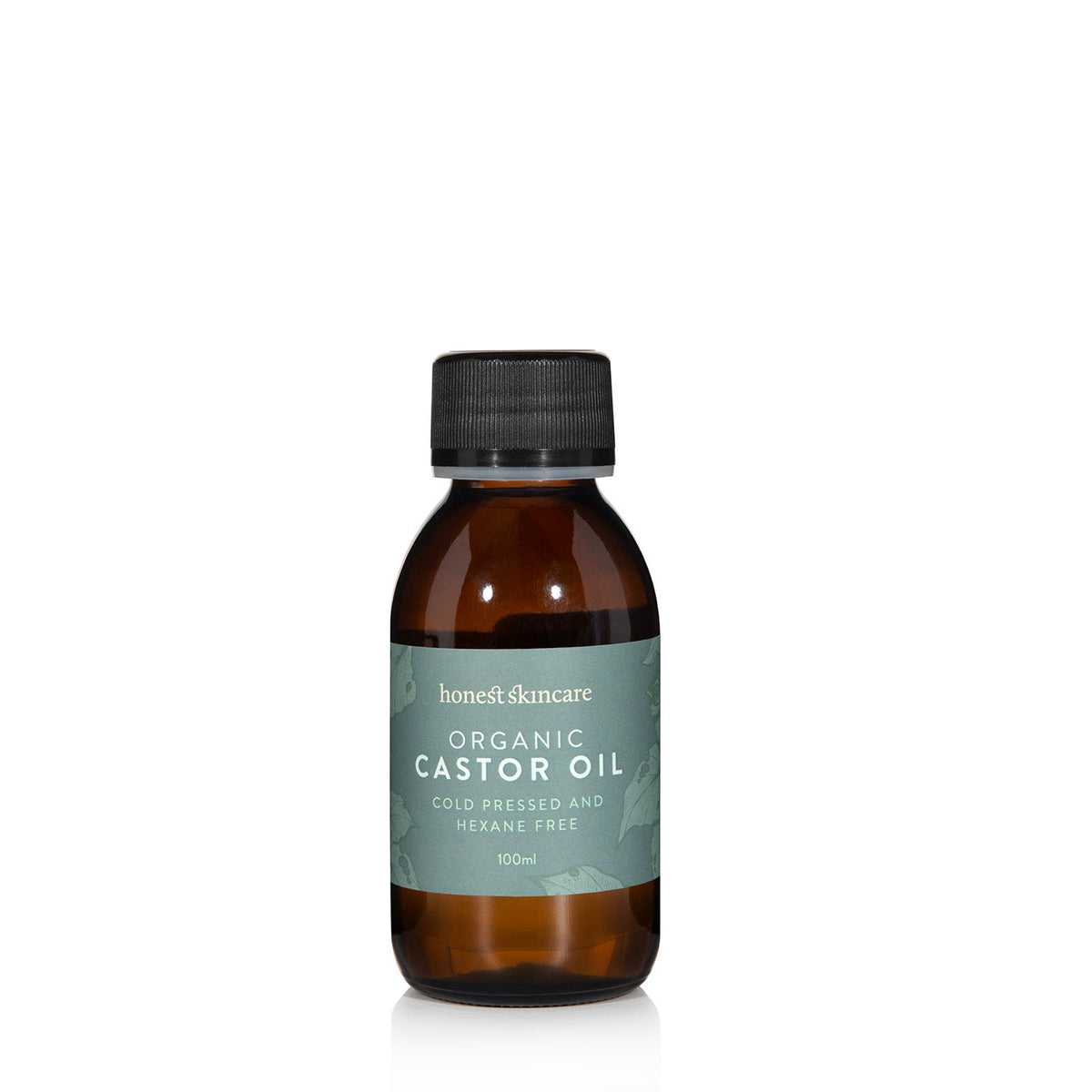 Organic Castor Oil - BioGro Certified, cold-pressed, hexane-free in a glass bottle for skin and hair care.