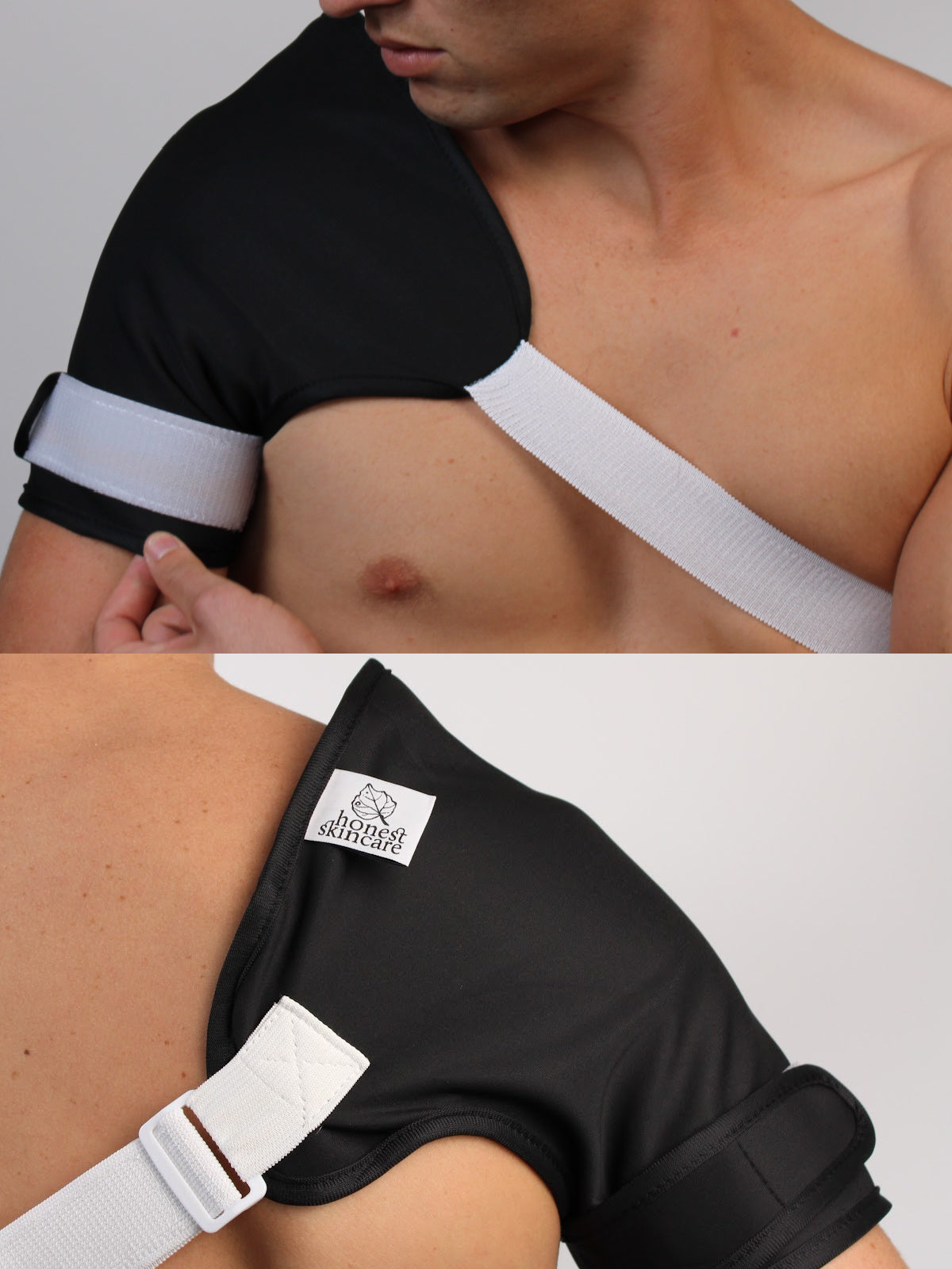 Organic Castor Oil Shoulder Wrap designed for soothing shoulder comfort and wellness in soft, high-quality organic cotton.