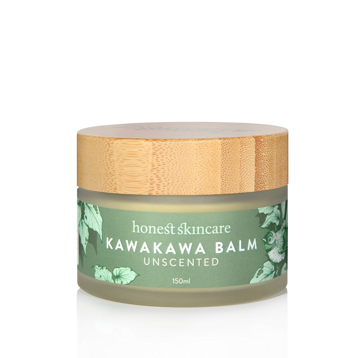 Kawakawa Balm by Honest Skincare, unscented, 150ml jar, for soothing and healing sensitive skin.