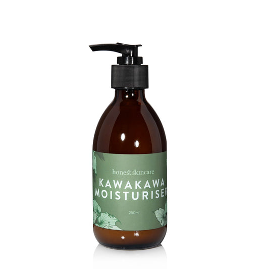Kawakawa Ultra-Nourishing Moisturiser in a bottle, a moisturiser for all skin types from Honest Skincare.