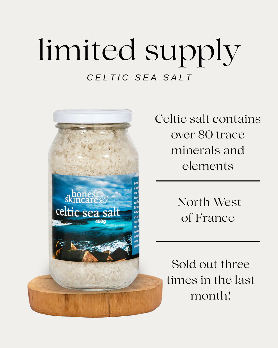 Jar of Celtic Sea Salt with label on a white background