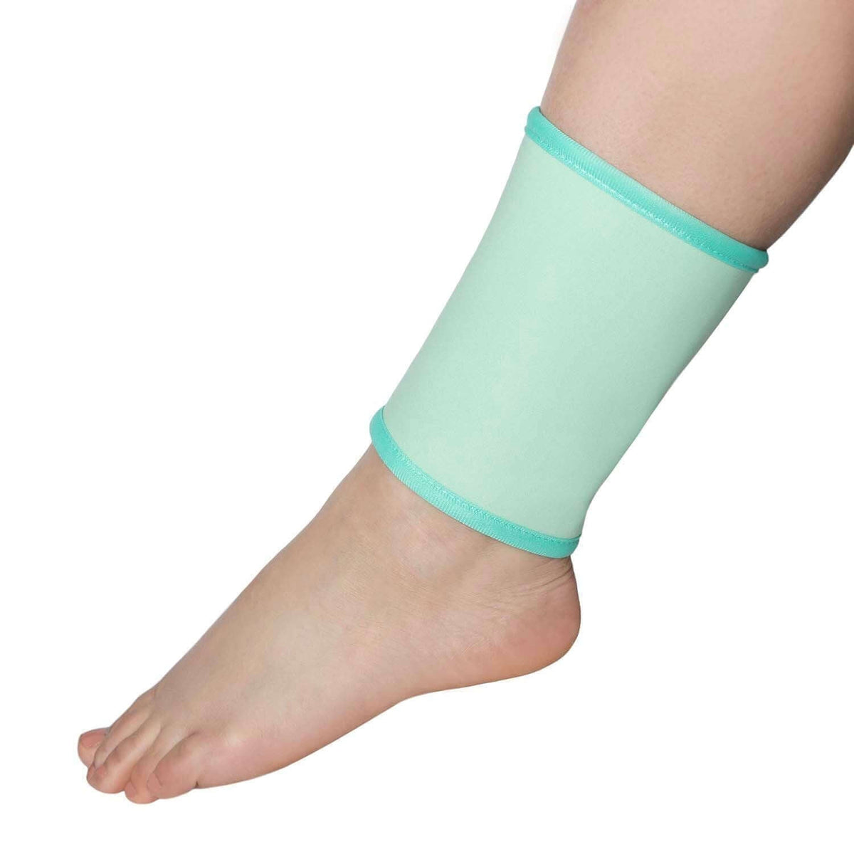 Castor Oil Knee Wrap on a foot for targeted wellness treatment and support.