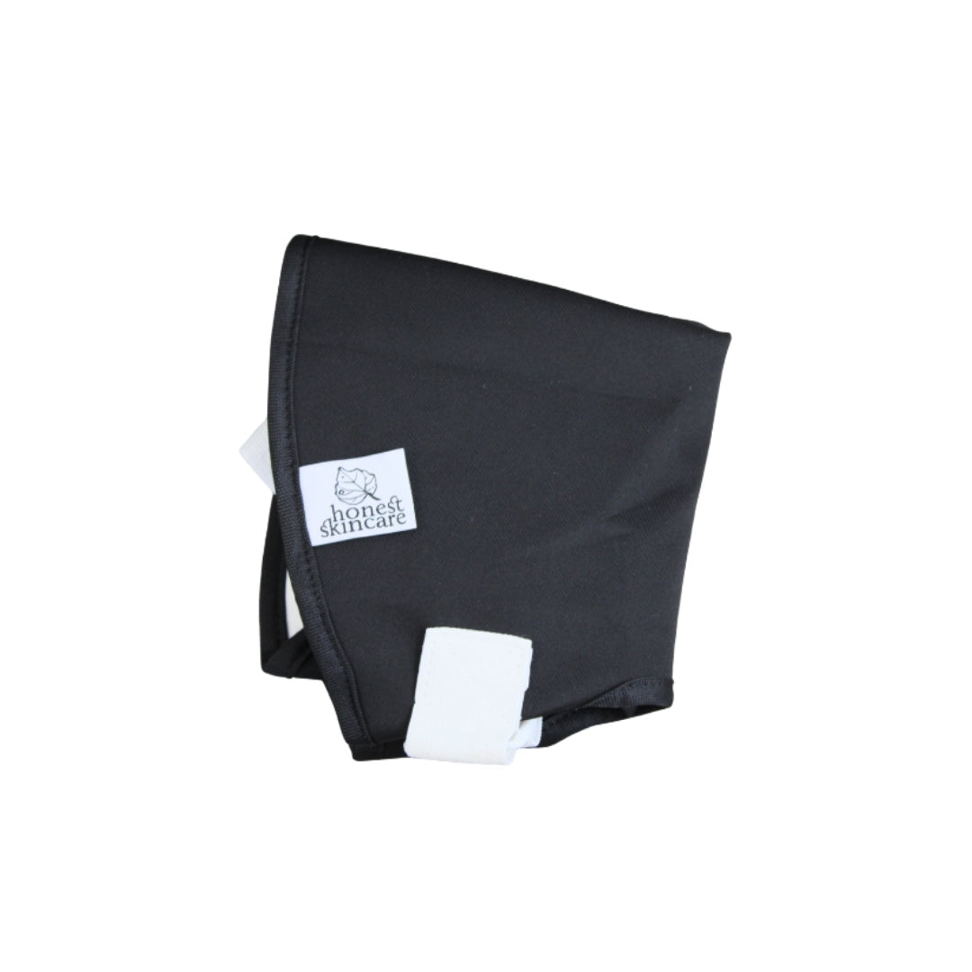 Castor Oil Shoulder Pack designed for soothing shoulder inflammation and discomfort, featuring a comfortable black fabric.