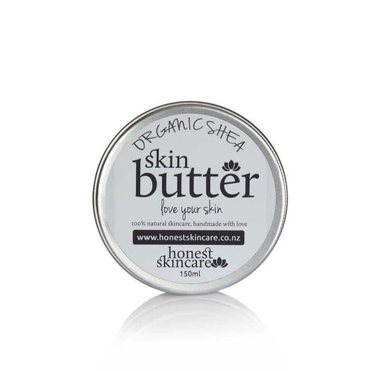 Shea butter body cream - organic skin butter in silver tin, 100% natural skincare, handmade with love.