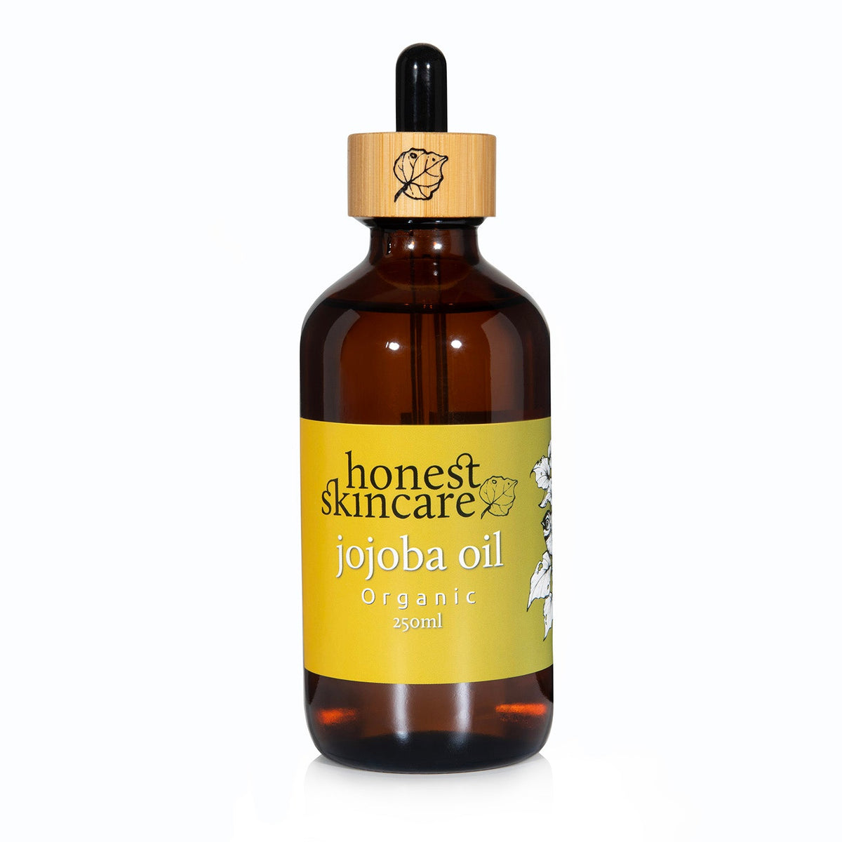 Jojoba Oil for Skin - Honest Skincare Organic 250ml bottle with dropper cap